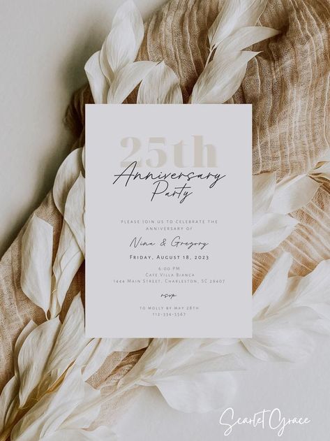 How to Throw an Amazing Anniversary Party - Lady Celebrations Anniversary Party Invitations, Anniversary Invitation, Wedding Anniversary Invitations, Birthday Party Invitation Templates, Anniversary Invitations, Birthday Invite, Party Invite Template, 80th Birthday, 40th Anniversary