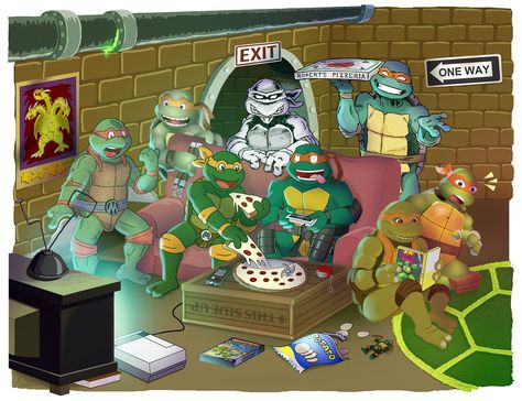 Michealangelo incarnations, Archie, TMNT, OT series, Mirage, 4kids, IDW, Movies, and Nick Mirage Tmnt, Tmnt Crossover, Leo 2012, King Bowser, Tmnt Fan Art, Turtles Forever, Tmnt Fanart, Tmnt Mikey, Tmnt Comics