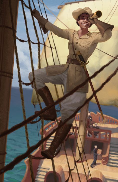 Alexandrie by sstarkm.deviantart.com on @DeviantArt Telescope Drawing, Portfolio Art, Western Artwork, Writing Fantasy, Pirate Art, Concept Art Character, Brown Art, Arabian Nights, Fantasy Inspiration