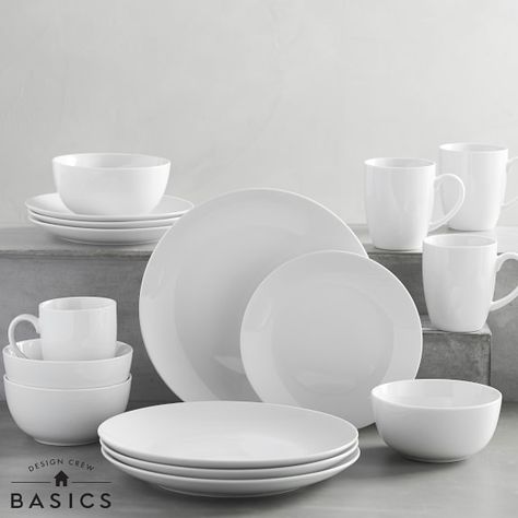 Design Crew Basics 16-Piece Coupe Dinnerware Set | Williams Sonoma