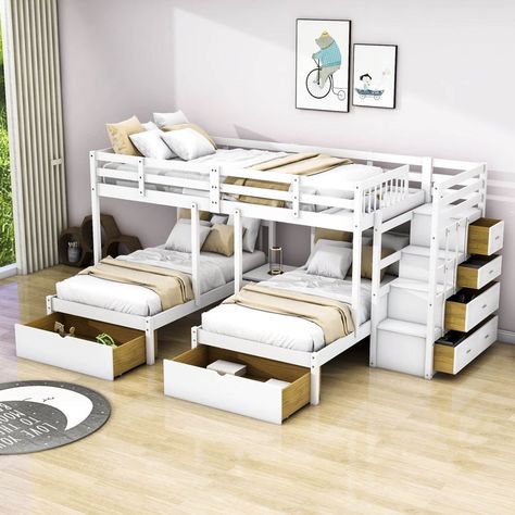 Trundle Bed Kids, Modern Bunk, Triple Bed, Kids Daybed, Triple Bunk Beds, Black Bed Frame, Triple Bunk, Bunk Bed With Trundle, Wood Patio Furniture