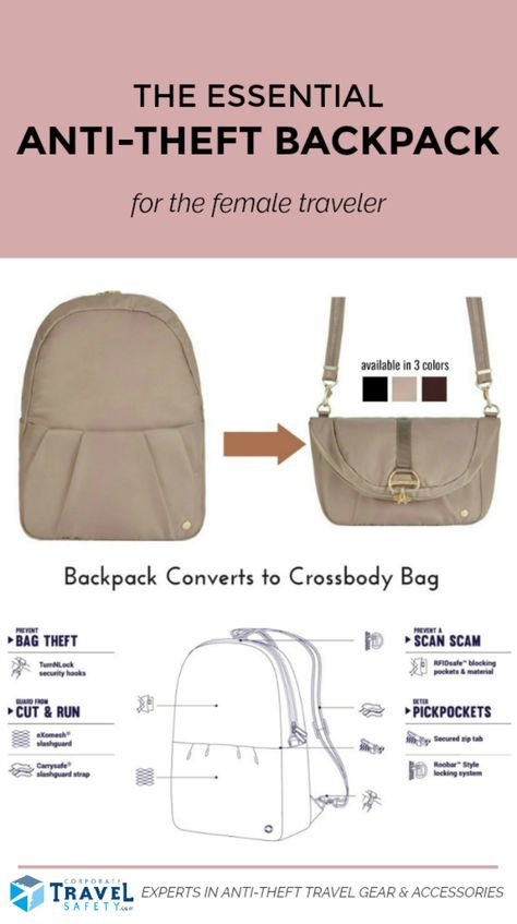 Anti Theft Crossbody Bag, Anti Theft Travel Purse, Travel Safety Tips, Security Bag, Backpack For Travel, Anti Theft Bag, Purse Holder, Travel Pack, Anti Theft Backpack