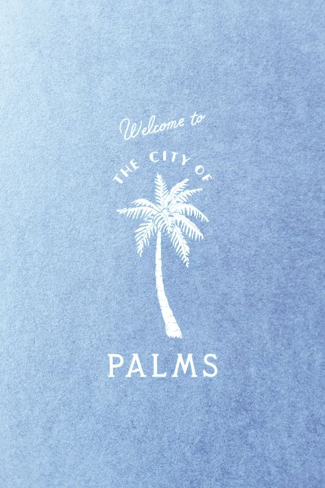 Beach Poster Prints Aesthetic, Poster Prints Aesthetic Blue And White, Beach Club Graphic Design, Blue Palm Tree Wallpaper, Palm Beach Aesthetic, Vintage Beach Posters, Coastal Inspired Art, Palm Tree Illustration, Palm Tree Wallpaper