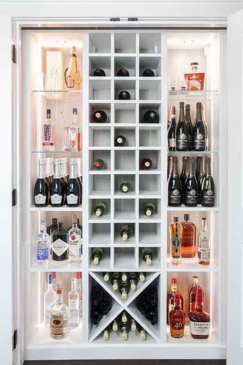 California Closets, Wine Closet, Pantry Design, Pantry Storage, Pantry Organization Liquor Storage, Diy Pantry Organization, Closet Pantry, Wine Closet, Small Kitchen Storage, California Closets, Diy Pantry, Shop Storage, Tiny Spaces