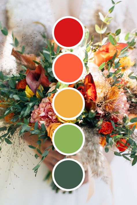 Looking for wedding color ideas? Explore my collection of beautiful colore palettes  to inspire your summer wedding, fall wedding, and winter wedding. From soft pastels to bold brights, find the perfect color combo to match your style. Find the perfect color combination to match your season and style. Let your wedding stationery set the tone for an unforgettable celebration! Summer Wedding Colors Palette, Fall Rainbow Wedding, Summer Wedding Colors Schemes Bright, Wedding Ideas Color Schemes Summer, Tropical Wedding Color Schemes, Spring Wedding Ideas Colors, Summer Color Palette Wedding, Vibrant Wedding Colors Colour Palettes, Rustic Spring Wedding Colors