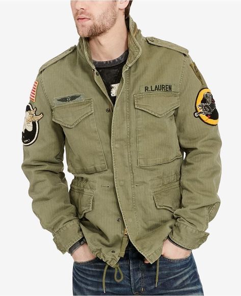 Olive Green Jacket Outfit, Mens Olive Green Jacket, Green Jacket Outfit, Jacket Outfit Ideas, Outfit Ideas Men, Military Field Jacket, M65 Field Jacket, Tactical Wear, Branded Clothes