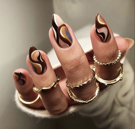 Smokey Marble Nails, Nail Design Glitter, Nails Styles, Abstract Nails, Retro Nails, Edgy Nails, Colorful Nails, Minimal Nails, Her Nails