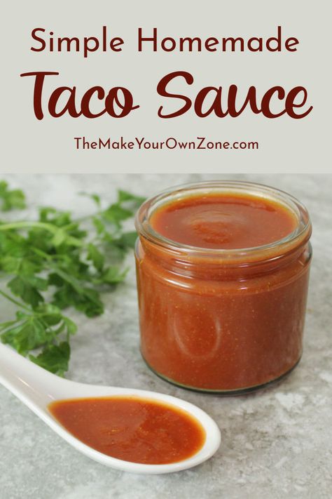 Taco Sauce Recipe, Homemade Taco Sauce, Taco Sauce Recipes, Taco Bell Sauce, Mexican Sauce, Spicy Tacos, How To Make Taco, Clam Recipes, Taco Sauce