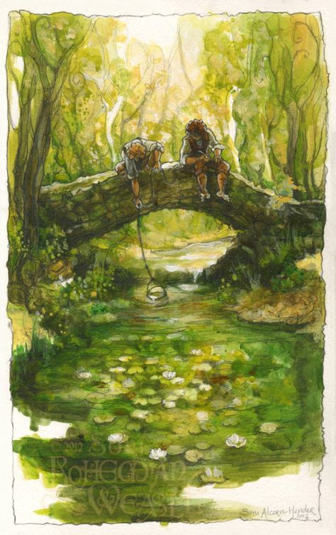 Sam & Frodo in the Shire, Soni Alcorn-Hender Lotr Facts, Phone Setup, Middle Earth Art, Tolkien Art, Lotr Art, River Art, The Shire, Fellowship Of The Ring, Jrr Tolkien