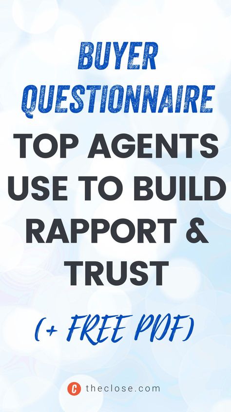 Real Estate Buyer Consultation, Buyer Consultation Questionnaire, Buyer Questionnaire Real Estate, Buyers Guide Real Estate, Beginner Real Estate Agent, Business Development Plan, Million Dollar Business, Real Estate Marketing Quotes, Real Estate Exam