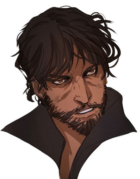 Brown Hair Man Character Art, Older Man Art Character Design, Strong Guy Drawing, Hispanic Male Character Art, Hispanic Character Design Male, Pirate Character Design Male, Old Man Character Art, Werewolf Character Design Male, Older Man Character Design