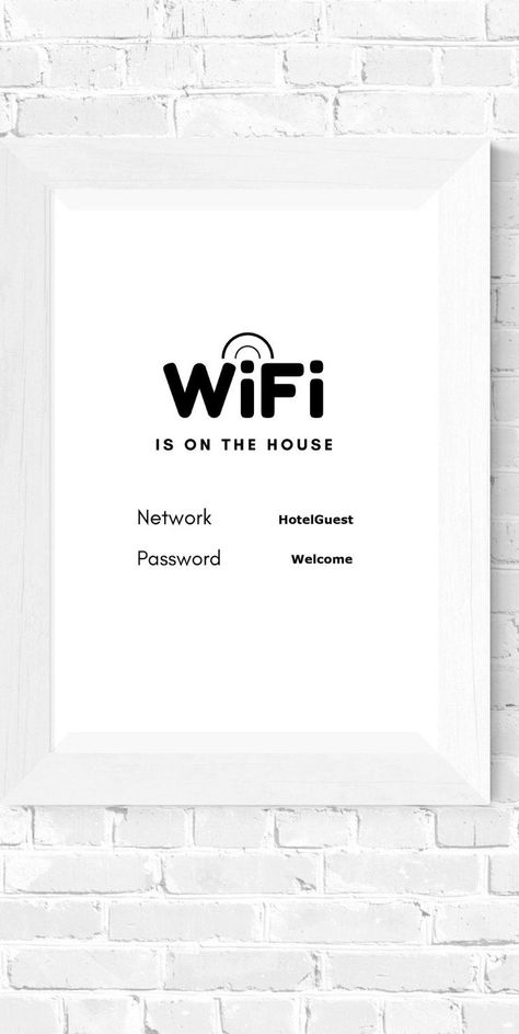 Excited to share this item from my #etsy shop: Wifi password sign printable, Wifi password print, Printable Wifi sign template, Wifi print, Wifi password printable | Digital download https://etsy.me/3kJTwUN Wifi Signage, Home Wifi Sign, Wifi Password Picture Frame, Welcome Wifi Password Sign, The Wifi Password Is Sign, Wifi Code, Wifi Password Sign Printable, Wifi Password Printable, Best Instagram Feeds