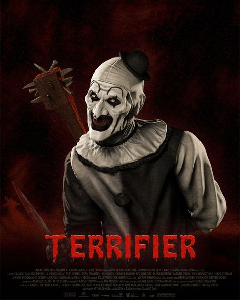 ⛧ 𝐓𝐄𝐑𝐑𝐈𝐅𝐈𝐄𝐑 ⛧ Terrifier fan poster. Made in photoshop #terrier #terrifier2 #terrifier3 #terrifiermovie #fanart #movieposter #photoshop #posterdesign #horrormovies #horrorfan #horrorart Terrifier Fanart, Terrifier 2, Ryan Kwanten, Viking Saga, Tom Hopper, Fan Poster, Room Posters, Horror Art, Made In