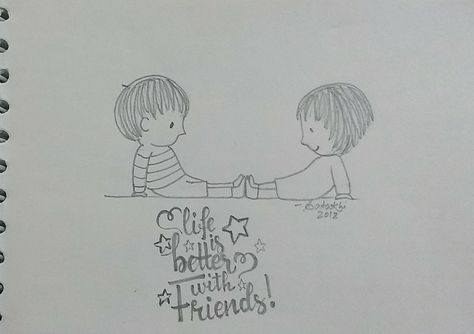 Happy friendship day Friendship Day Sketch, Doddle Art, Girl Drawing Sketches, Happy Friendship, Happy Friendship Day, Friendship Day, Mandala Design Art, School Kids, Bird Drawings