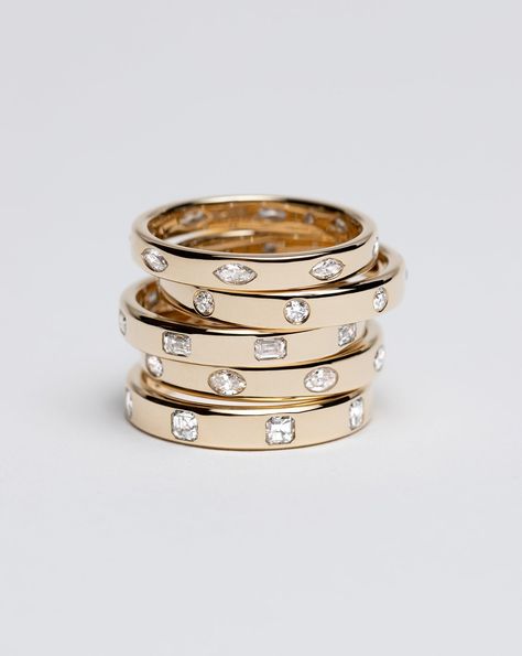 Shop Ring Concierge's Marquise Luxe Inlay Eternity Band. Featuring 8 diamonds set in a bold gold band, it's the ultimate symbol of commitment and glamor.