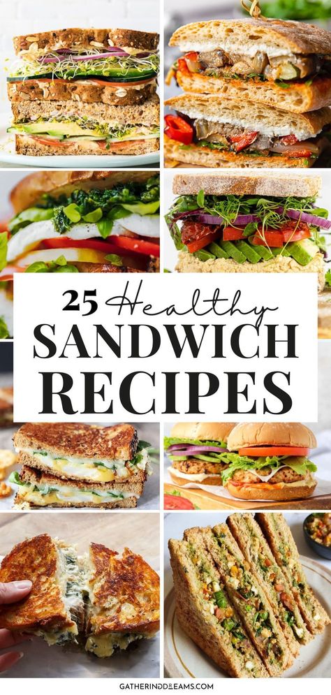 Easy Healthy Sandwiches, Veggie Sandwich Recipes, Vegetarian Sandwich Recipes, Healthy Sandwich, Best Sandwich Recipes, Healthy Sandwich Recipes, Easy Sandwich Recipes, Gourmet Sandwiches, Dinner Sandwiches