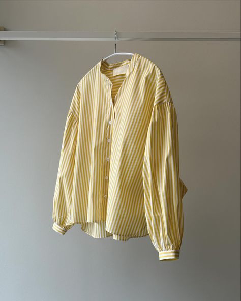 ELLI shirt is now available in a cotton and a linen version ⚪️🟡 this shirt blouse is casual elegant and designed in a comfortable boxy fit with volumious sleeves which one is your favourite? the striped yellow and white cotton or the textured white linen? Summer Yellow Cotton Shirt, Yellow Relaxed Fit Linen Blouse, Yellow Relaxed Fit Shirt, Yellow Linen Shirt, Oversized Yellow Cotton Shirt, Wardrobe Capsule, Which One Are You, White Linen, White Cotton