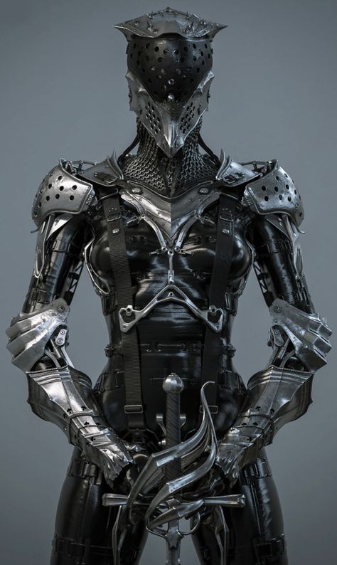 🔮 Beholder Supremacy ✨ on Tumblr Metal Armor, Art Cyberpunk, Female Armor, Arte Robot, 다크 판타지, Knight Armor, Gothic Steampunk, Medieval Armor, Fantasy Armor