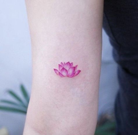 Lotus Tattoo Design For Women, Lotus Tat, Pink Lotus Tattoo, Red Flower Tattoos, Small Lotus Tattoo, Ring Tattoo Designs, Tiny Bird Tattoos, Friendship Tattoo, Promise Tattoo