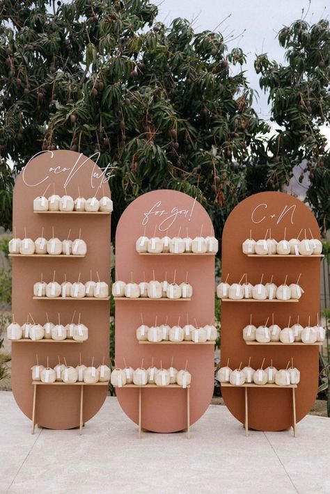 Natalia & Colin – Events by Bliss Seating Wall, Drink Wall, Butterfly Garden Party, Tropical Weddings, Cabos Wedding, Coconut Drink, Disney Frames, Los Cabos Wedding, Coconut Drinks