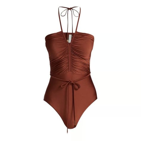 One-piece swimsuit Zimmermann Burgundy size 10 US in Polyester - 32204628 Zimmermann Swimwear, Swimwear For Women, Halter One Piece Swimsuit, Women Swimwear, Jamaica, Womens Swimwear, Saks Fifth, Saks Fifth Avenue, One Piece Swimsuit