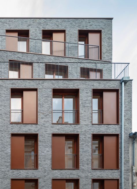 Apartment Architecture, Hotel Facade, Social Housing, Urban Housing, Brick Facade, Brick Detail, Facade Architecture Design, Building Layout, Brick Architecture