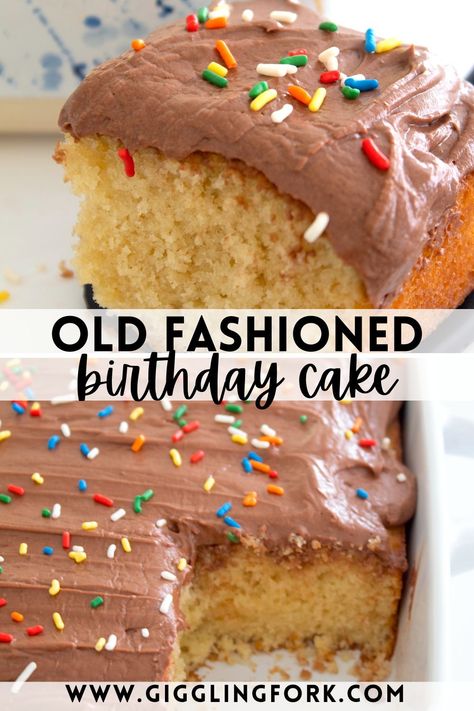 Old Fashioned Birthday Cake Old Fashioned Birthday Cake, Old Fashion Cake Recipes, Birthday Cake Recipes Easy Homemade, Birthday Cake From Scratch, Old School Cake, Homemade Milk Chocolate, Chocolate Icing Recipes, Cake Batter Recipes, Homemade Birthday Cake