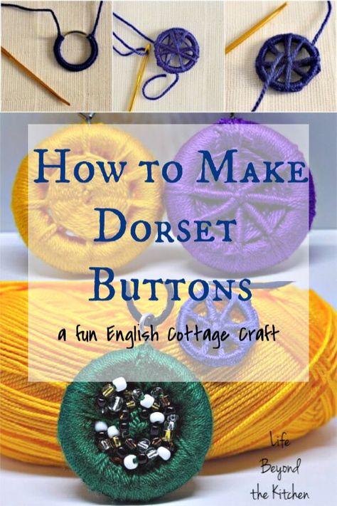 Making Buttons, Crochet Patterns With Buttons, Button Making, Crocheting With Buttons, Crochet Buttons How To Make, Dorset Buttons How To Make, Dorset Buttons Tutorial Free Pattern, Diy Locker, Button Creations