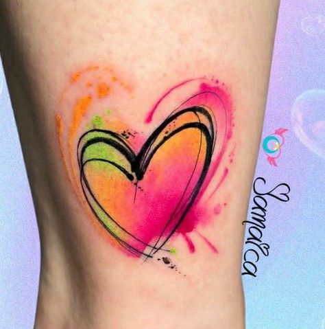 #OwlTattoo #CuteOwlTattoo #OwlInk #OwlTattooDesign #OwlTattooArt #InkedOwls #OwlTattooIdeas #OwlTattooLove #TattooInspiration #AnimalTattoos Bright Watercolor Tattoo, Heart Tattoo With Color, Heart Watercolor Tattoo, Watercolor Heart Tattoos, Small Colorful Tattoos, Dragon Tattoo Drawing, Butterfly Hand Tattoo, Small Chest Tattoos, Mom Tattoo Designs