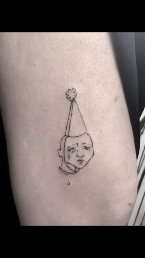 Clown Stick N Poke, Clown Tattoo Design, Clown Tattoos, Hand Tatto, Pig Tattoo, Clown Tattoo, Doll Tattoo, Stick N Poke, Matching Tattoo