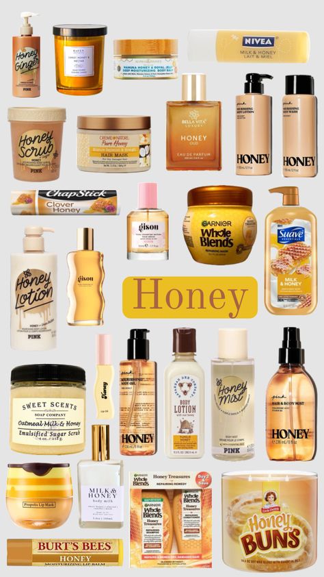 #bees #honey #sweet #yellow .. honey scents! 🍯🐝 Honey I Washed The Kids, Honey Scented Perfume, How To Smell Like Milk And Honey, Honey Scented Products, How To Smell Like Honey, Smell Like Honey, Honey Perfume, Honey Lotion, Honey Skin Care