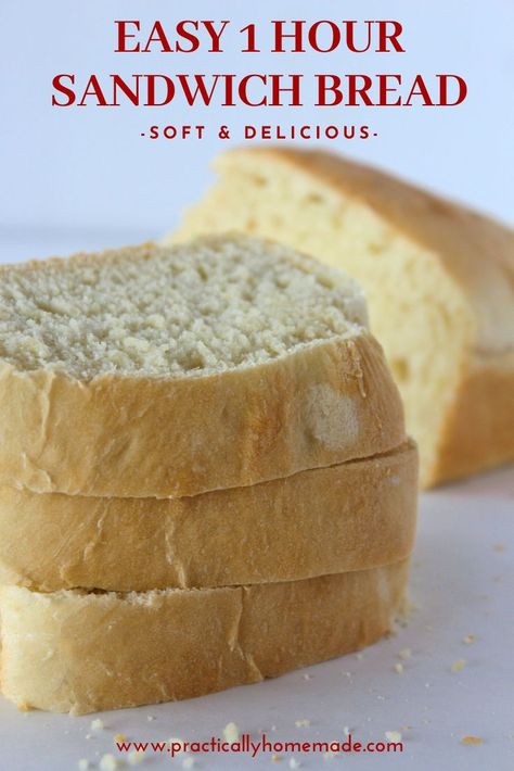 Hour Bread Recipe, Two Ingredient Bread, One Hour Bread Recipe, Quick Sandwich Bread, Fast Bread Recipe, One Hour Bread, Easy Sandwich Bread Recipe, Fastest Bread Recipe, Fast Bread