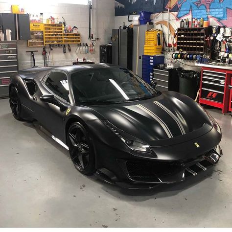 Ferrari 488 Pista on Instagram: “Satin black 🕷 is there anything meaner 🖤🤩🤩 ———————————————————— Like the new @SF90.Stradale ? Make sure you’re following our other account…” Ferrari 488 Pista, New Ferrari, Ferrari Laferrari, Ferrari 488, Best Luxury Cars, Fancy Cars, Latest Cars, Black Car, Sports Cars Luxury