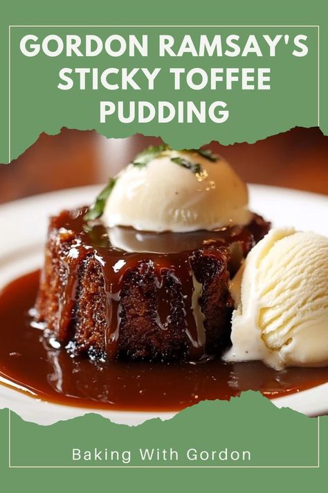 🍰 Decadent Delight – Experience the warm and comforting flavors of this classic sticky toffee pudding recipe from Gordon Ramsay! Perfectly sweet and satisfying! 🍯 #BakingWithGordon #DessertInspo Gordon Ramsay Recipes Desserts, Sticky Toffee Pudding Recipe, Steamed Pudding Recipes, Sticky Toffee Pudding Gordon Ramsay, Gordon Ramsay Sticky Toffee Pudding, English Sticky Toffee Pudding, British Sticky Toffee Pudding, Toffee Sticky Pudding, Authentic Sticky Toffee Pudding