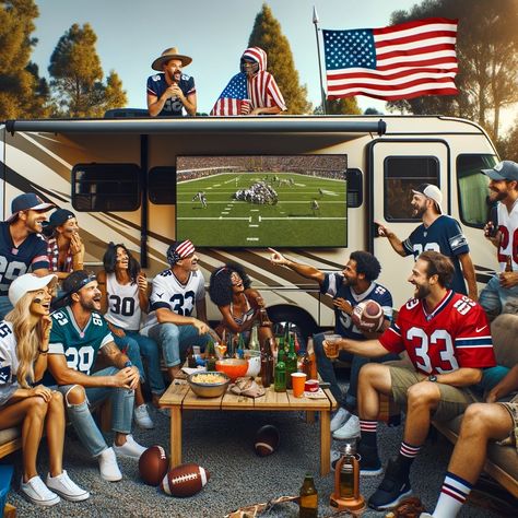 As we bid farewell to this season, reminisce the best moments by your RV with friends, food, and football. Goodbye, season! #hitched4fun #seasonsendoff #RVreminisce #footballgoodbyes #tailgateclimax #rvflagpole Tailgate Aesthetic, Football Tailgate, Friends Food, Best Moments, Lifestyle Photography, Super Bowl, Rv, Mood Board, This Is Us