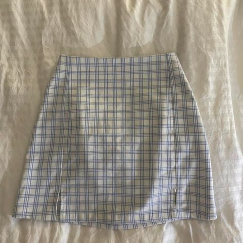 Brandy Melville Cara Skirt, Brandy Melville Plaid Skirt, Brandy Skirt, Cara Skirt, Blue Plaid Skirt, White Plaid Skirt, Brandy Melville Skirt, Brandy Melville Skirts, Light Blue Plaid