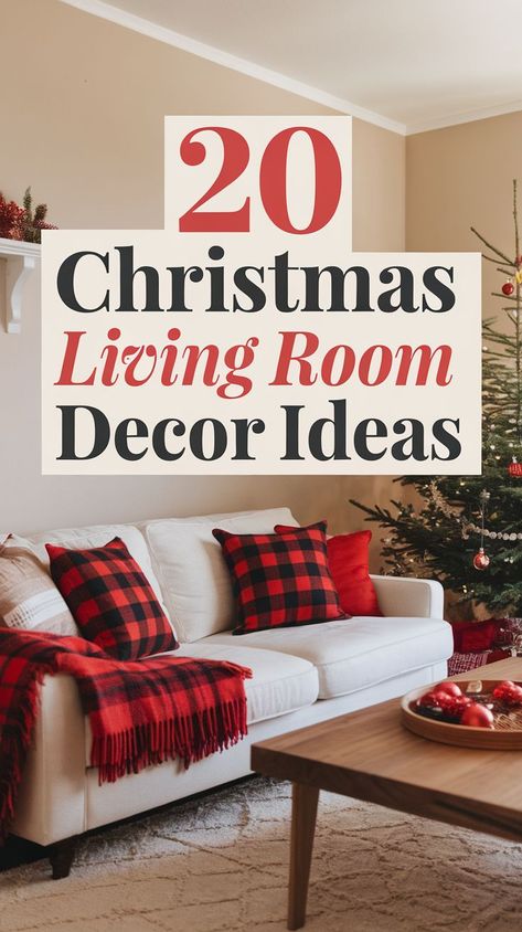 Cozy Up Your Space: 20 Best Christmas Living Room Decor Ideas Christmas Decor Without Fireplace, Christmas Decorated Living Room, Decorated Fireplaces, Christmas Decor Ideas For Living Room, Christmas Couch Decor, Cozy Living Room Christmas, Christmas Decor For Living Room, Simple Christmas Decor Ideas, Christmas Living Room Decor Ideas