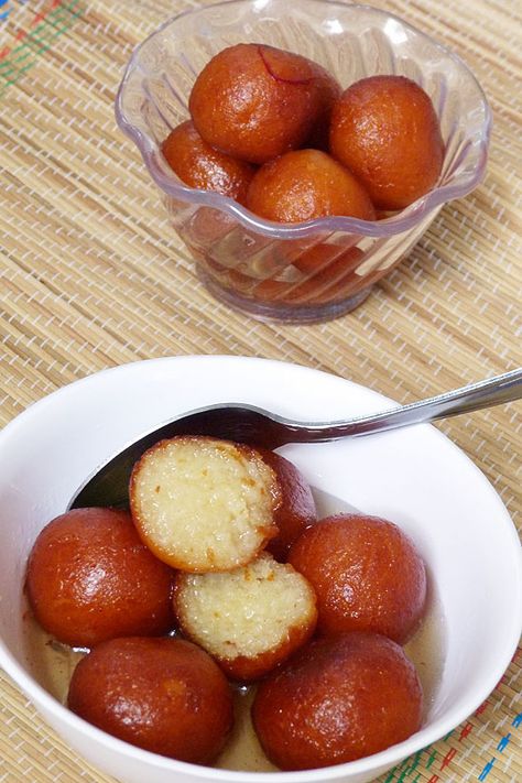 Gulab jamun recipe - These are made with khoya or mawa. For binding all purpose flour is added. Making this traditional Indian sweet is very easy. You need to keep few points in mind, I have mentioned those in the instructions. Diwali Sweets Recipe, Diwali Recipes, Gulab Jamun Recipe, Jamun Recipe, Diwali Food, Gulab Jamun, Indian Dessert Recipes, Delicacy Food, Indian Desserts