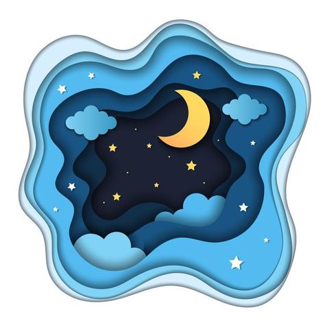 Premium Vector | Night background. abstract origami landscape from cut paper with shadows space with stars. Origami Landscape, Abstract Origami, Space With Stars, Cloudy Night, Stars Vector, Cutout Art, Night Illustration, Paper Cutout Art, 3d Paper Art