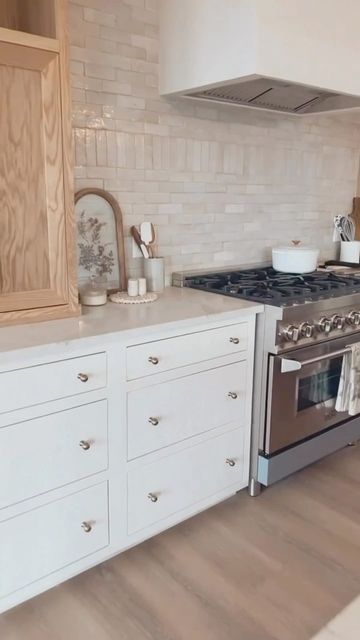 Riad Tile Backsplash, Zellige Tile Kitchen Black Cabinets, Riad Tile Kitchen Backsplash, Zellige Tile Kitchen Backsplash White, Zellige Subway Tile Backsplash, White Kitchen Zellige Tiles, Zelig Tiles Backsplash, Riad Natural White Zellige, Riad Tile Snow White Zellige