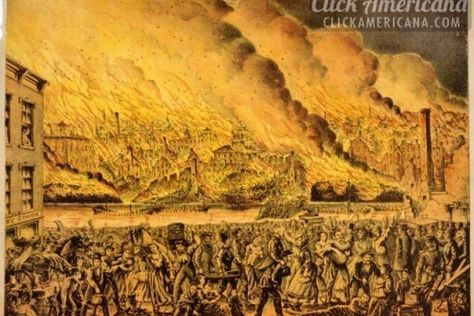 The Great Chicago Fire, as the horror happened in 1871 - and a look back from 100 years later - Click Americana Great Chicago Fire, Chicago Worlds Fair, Paper Chase, Chicago Pictures, The Oregon Trail, The Great Fire, Chicago History, Worlds Fair, Oregon Trail