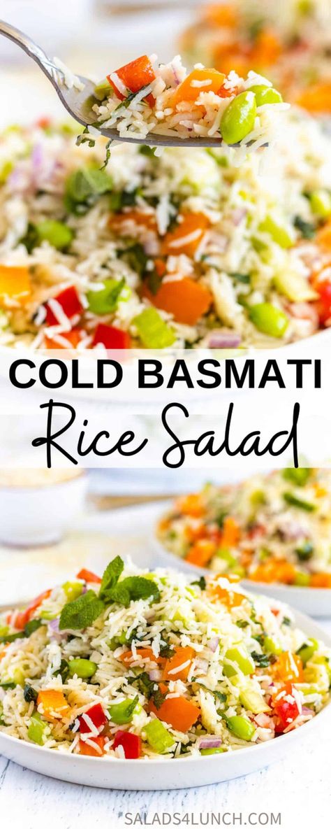 Salads With Rice Recipes, Rice Salads For Parties, Cold Rice Bowls, Salad Rice Bowls, Cold Rice Dishes, Cold Lunch Sides, Cold Rice Recipes, Rice Salad Recipes Easy, Summer Rice Salad Recipes