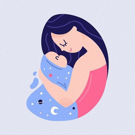 Mom Working, Birth Art, Pregnancy Art, Mother Art, Baby Illustration, Mom Art, Baby Art, Love Mom, Mother And Baby