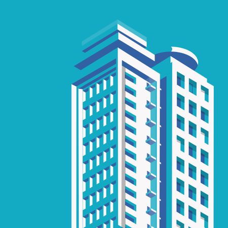 Vector Building Illustration, Skyscraper Illustration, Isometric Perspective, Vector Architecture, Spotify Design, Gcse Graphics, Posters Colorful, Vector Building, Dark Deco