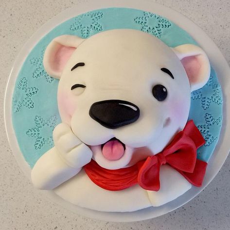 Polar Bear Cakes Ideas, Polar Bear Christmas Cake, Polar Bear Cake, Polar Bear Cupcake, Polar Bear Theme, Jewel Cake, Globe Cake, Mini Christmas Cakes, Winter Wonderland Cake