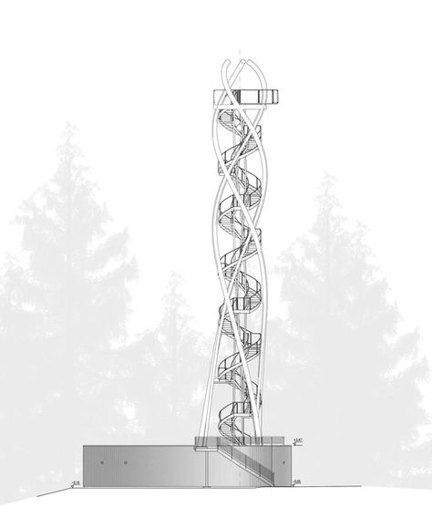 Observation Tower Architecture, Spiral Building, Glass Tower, Architecture Design Process, Observation Tower, Concept Models Architecture, Architecture Portfolio Design, Lookout Tower, Tower Building