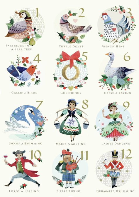 Scandinavian Illustration, 12 Days Of Xmas, Winter Crops, Advocate Art, Twelve Days Of Christmas, Christmas Drawing, Christmas Illustration, Nutcracker Christmas, 12 Days Of Christmas