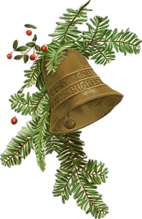 Vintage Christmas Cutouts, Bell Sketch, Welsh Witch, Vintage Christmas Tree Ornaments, Bell Image, Victorian Illustration, Christmas Cutouts, Clipart Vintage, Christmas Ephemera