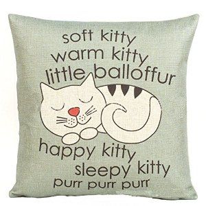 Soft Kitty Warm Kitty, Sleepy Kitty, Cat Throw Pillow, Cat Cushion, Tapestry Cushion, Sleepy Cat, Cat Pillow, Linen Pillow Cases, Throw Pillow Cases