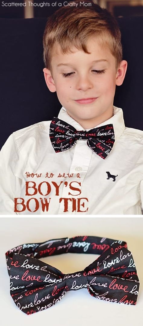 Bow Tie Tutorial, Tie Tutorial, Sew Bow, Make A Bow Tie, Baby Boy Bow Tie, Trendy Sewing Projects, Valentine's Party, Boy Sewing, Bowtie Pattern